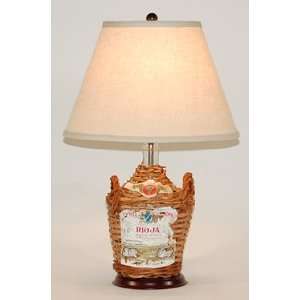  Vintage Wicker Wrapped Glass Wine Jug Table Lamp