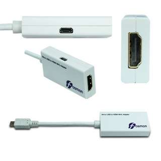 Fosmon MicroUSB Male to HDMI Female Cable MHL Adapter (White)  