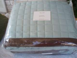 Restoration Hardware BOXSTITCH Full/Queen Quilt ~ AQUA~  