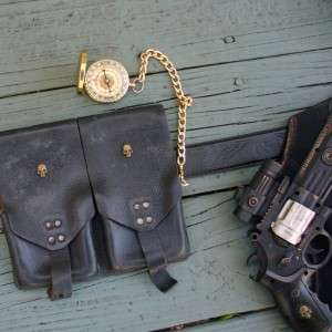 Steampunk gun holster pocket compass purse Belt Pirate Victorian toy 