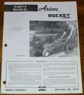 Ariens Model 1993 & 901993 Rocket VI Tiller Parts Manual PM 17 71 