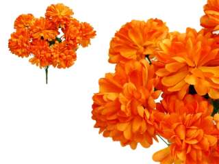 56 Orange Mums Silk Balls Fall Wedding Flowers Bushes  