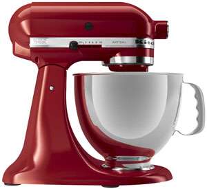 KitchenAid KSM150PSER Red Artisan 5 Quart 325 Watt Stand Mixer  