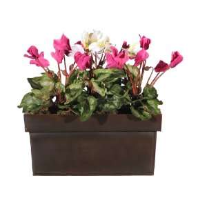 New   14 Artificial Pink and White Cyclamen Silk Flower Arrangement 