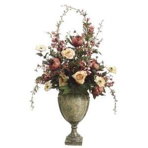   Tall Ceramic Vase Mauve Beige   WF2307 MV/BE Silk Floral Arrangement