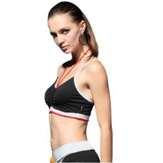 Rouch Front Duo Straps Halter Cropped Bra Tops/Black Cargo Combat 