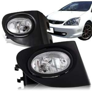   EP3 Hatchback Chrome Housing Clear Lens Fog Lights Lamps Automotive