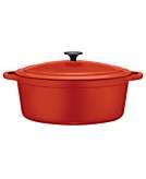 Martha Stewart Collection Red Enameled Cast Iron Oval Casserole, 7 Qt.