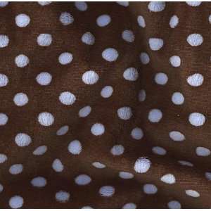   Polka Dots Brown/Baby Blue Fabric By The Yard Arts, Crafts & Sewing