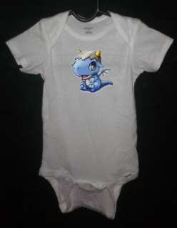 Cute Baby Onesie, Baby Blue Dragon, Infant Clothing1048  