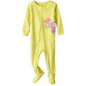   Footed Sleeper Pajama with Mommy and Baby Elephants (18 Months) Baby