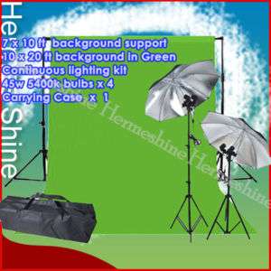 Background Support & 3m x 6m Green Screen Light Kit  