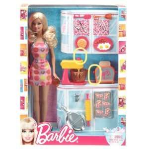 Barbie Doll and Kitchen Accessory Set by Mattel  