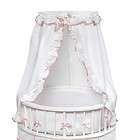 NWT WHITE WAFFLE WITH PINK TRIM CANOPY FOR ELEGANCE ROUND BASSINETS
