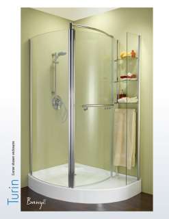 Fleurco Banyo Turin Corner Shower Enclosure Clear Glass  