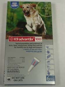 K9 ADVANTIX DOGS OVER 55 POUNDS 6 MONTH SUPPLY EPA NIB  