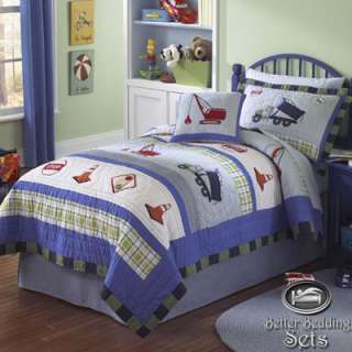   Truck Construction Quilt Bedding Set For Twin Full Queen Size  