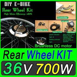 36V 700W R Electric Bicycle Kit Hub Motor Scooters Conversion Sea 7 8 