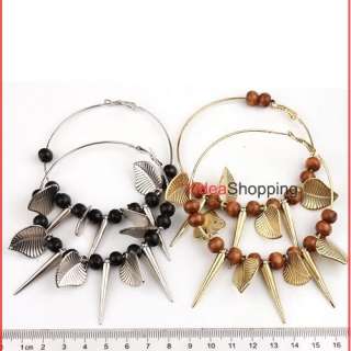 Fashion Taper Shape Large Hoop Earrings For Charm Beads DIY Costume 