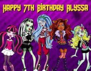 Monster High Edible Icing Image Birthday Cake Topper 4  