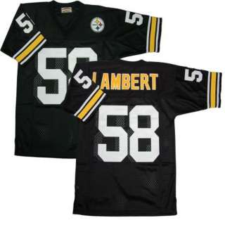   Steelers #58 Jack Lambert Sewn Black Throwback Mens Size Jersey  