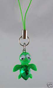 Turtle Cell Phone charm Green Bling or purse charm Honu  