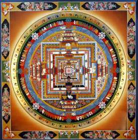 166.Kalachakra Mandala With Dragon Border Painting,35  