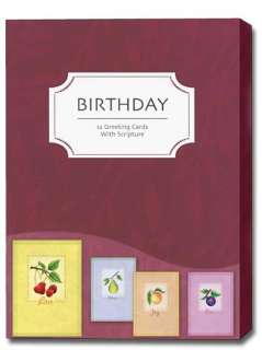 Fruit Boxed Birthday Cards with Scripture Box of 12  