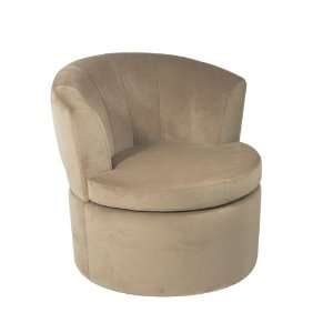  Avenue Six Curves Barrel Chair. Coffee Velvet Fabric 