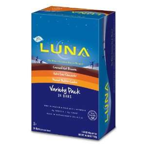Luna Bar, Variety Pack, 24 Count (8 Nutz Over Chocolate, 8 Caramel Nut 