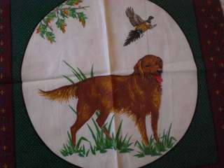 IRISH SETTER DOG pillow panel fabric   Pheasant Autumn  