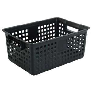 Plastic Mesh Basket   Single   Black (Black) (Large 7.5H 