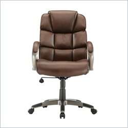 Sauder Gruga Executive Leather Brown Office Chair 042666604659  