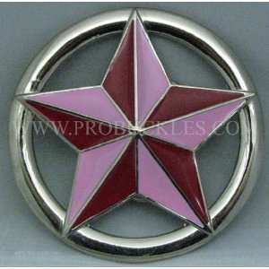  Nautical Star Pink and Red Finishing Belt Buckle 