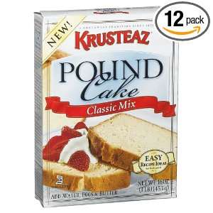 Krusteaz Classic Pound Cake Mix, 16 Ounce Boxes (Pack of 12)  