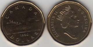 1990 Canada One Dollar Coin (Canadian Loonie)  