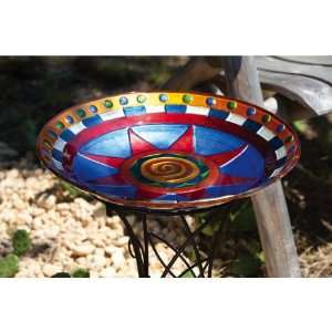  Southwest Glass Birdbath Patio, Lawn & Garden