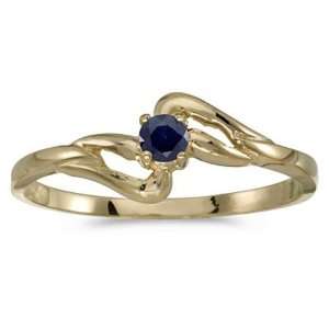  14k Yellow Gold September Birthstone Round Sapphire Ring Jewelry