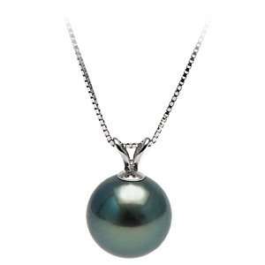   Black Fame Tahitian Pearl Pendant, White Gold, AAA Quality Jewelry