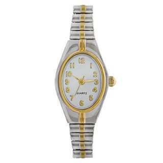 Two Tone Expansion Oval Case Watch   Gold/Silver Finish.Opens in a new 