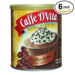 Caffe DVita Coffee Latte Blended Iced Coffee Mix, 19 Ounce Canisters 