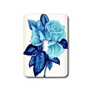 SmudgeArt Flower Art Designs   Rose Blue Tone   Light Switch Covers 