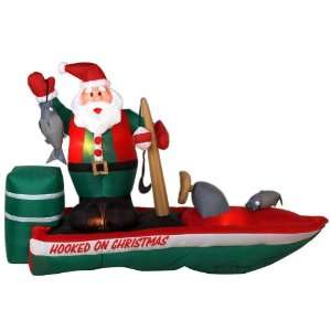  Santa on Bass Boat Inflatable, 8