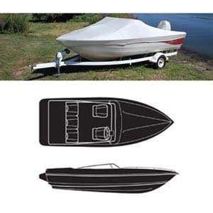  Boat Cover Inboard Outboard V Hull Green/Gray / 20  Max 