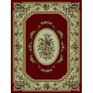   Rhine Collection RH13 RD Red with Ivory Border 5 3 X 7 7 Area Rug