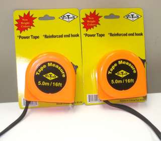 Neon orange tape measure with belt clip