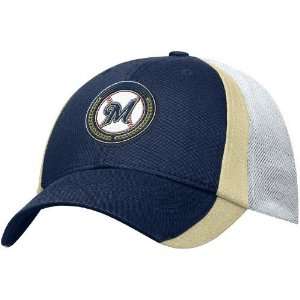  Nike Milwaukee Brewers Navy Blue Mesh Swoosh Flex Fit Hat 