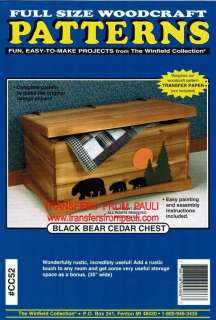 Black Bear Cedar Chest Woodcraft Woodworking Pattern  