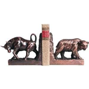    Bull and Bear Bookends   Antique Bronze Finish