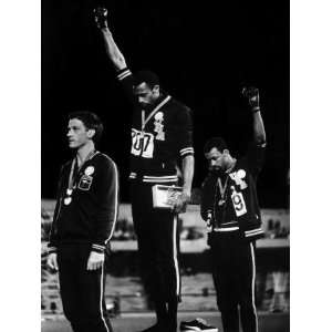  Track Star Tommie Smith, John Carlos After Winning Gold and Bronze 